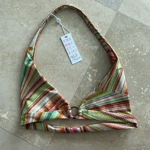 Frankies Bikinis x Hailee Steinfeld: Eden Lurex Top - Disco Yellow